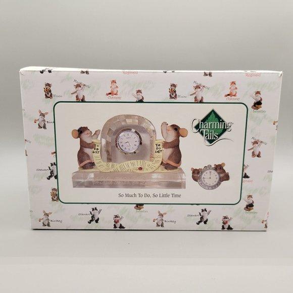 Charming Tails Clock Figurine So Much To Do So Little Time 97/140 Member Excl - Picture 9 of 9